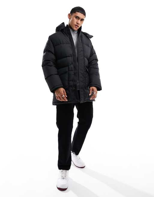 Levi's - Down Laurel - Halflang gewatteerd jack met capuchon in zwart