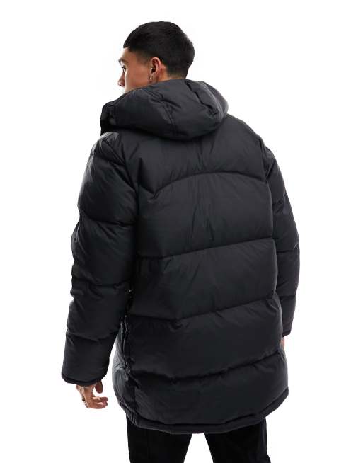 Levi's Down Laurel mid puffer jacket in black with hood