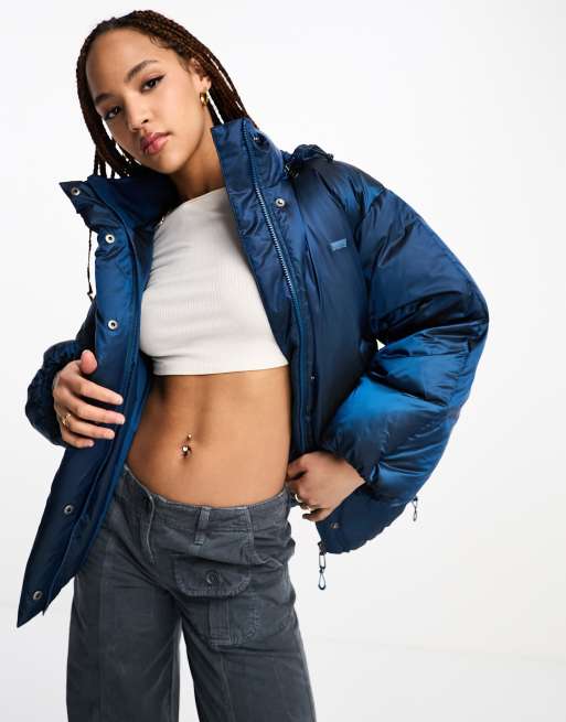 Levi's – Down Pillow Bubble – Steppjacke in Blau mit Logo