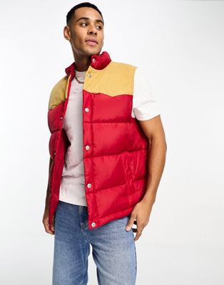 Levi's Down western puffer gilet in red - ASOS Price Checker