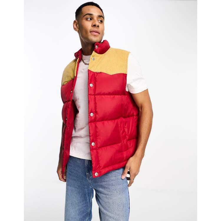 Levi s Down western puffer gilet in red