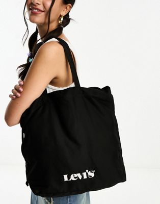 Levi's drawstring tote bag in black - ASOS Price Checker