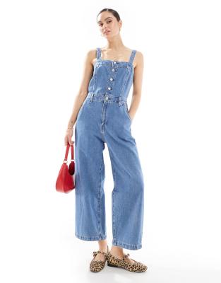 Levi's Drea sleeveless denim jumpsuit in mid blue Sale