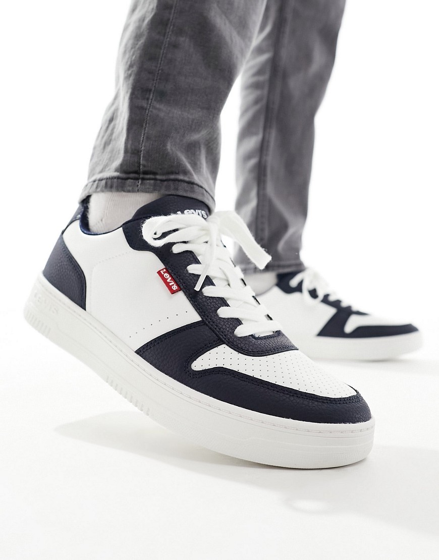 Levi's Drive leather trainer in navy with logo
