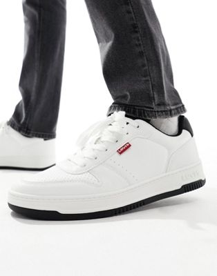 Levi's Drive leather trainer in white with logo