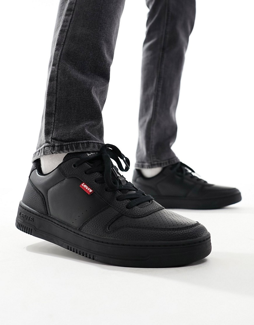Levi's Drive leather trainer with logo in black