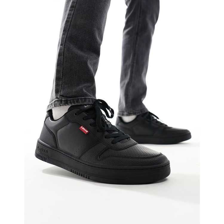 Levi s Drive leather trainer with logo in black ASOS