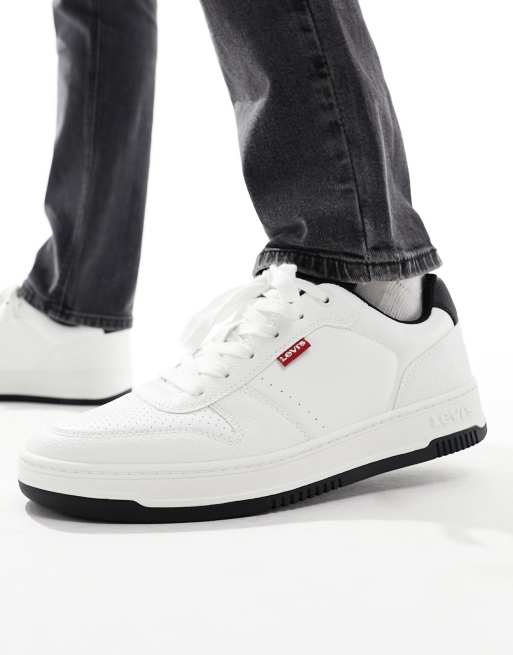 Levi's – Drive – Skórzane białe buty sportowe z logo