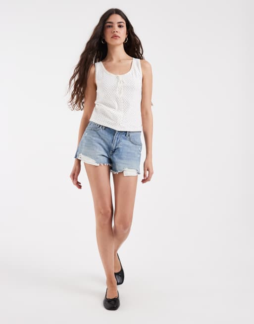 Levi's Dry Goods Camisole mit kleinem Print und Pointelle in Weiß, 4 von 5