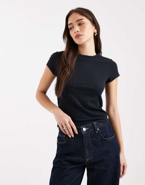 Levi's Dry Goods pointelle baby tee in black - view 1