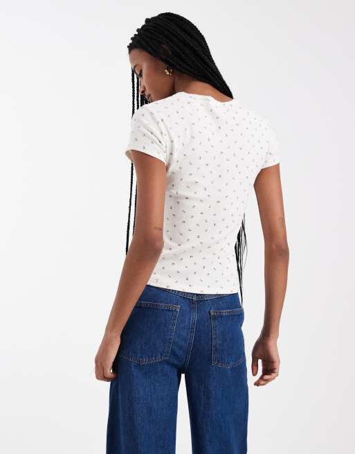 Levi's Dry Goods pointelle baby tee in ditsy floral, 4 of 4