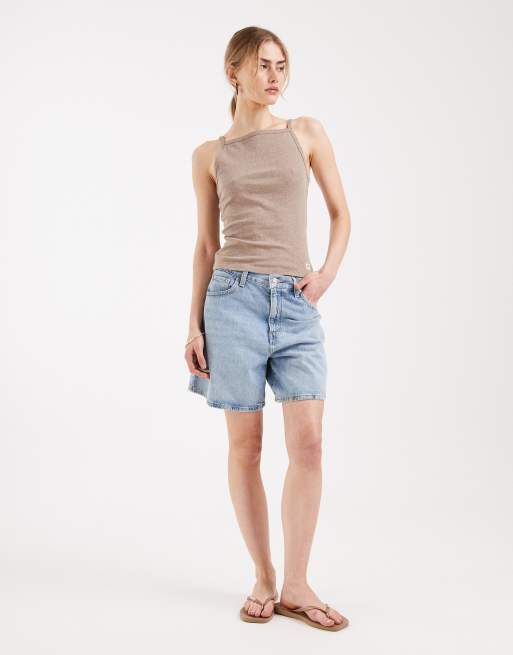 Levi's Dry Goods pointelle cami top in taupe, 4 of 4