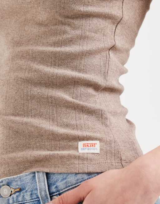 Levi's Dry Goods Pointelle-Camisole in Taupe, 3 von 4