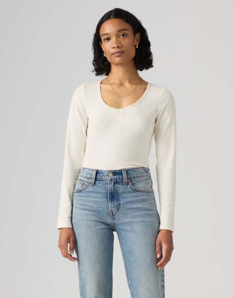 Levi's Dry goods pointelle lace ls silver heath in white - view 1