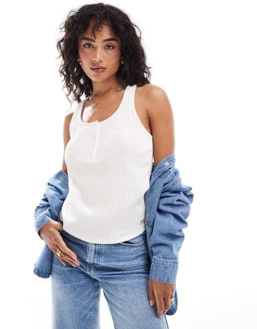 Levi's - Dry Goods Vacationer - Débardeur à encolure boutonnée - Crème