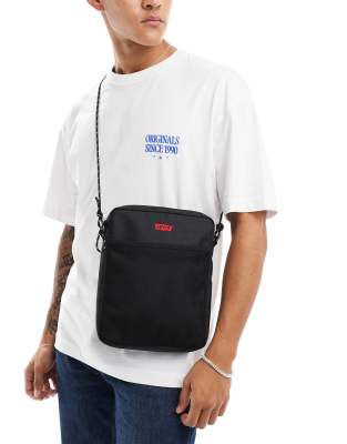 Levi's dual strap crossbody bag with logo in black