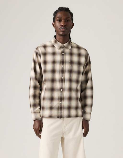 Levi's - Duboce - James - Surchemise coupe carrée à carreaux écossais vintage - Marron