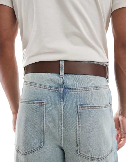 Levi's duncan logo buckle leather belt in dark brown, 3 of 3