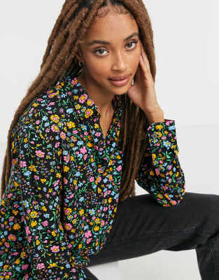 dunsmuir floral shirt in black-Multi