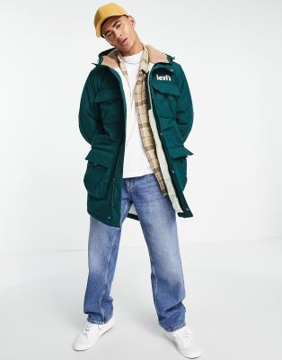 Levi's Eastport utility jacket with pockets in green - ASOS Price Checker