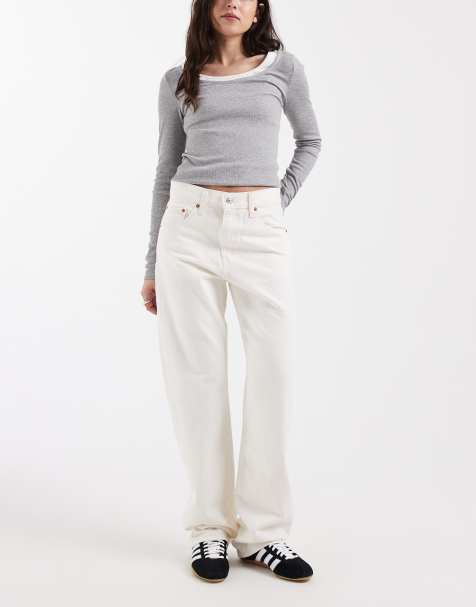 Levi's - Easy - Ecrufarvede dad-jeans - view 1