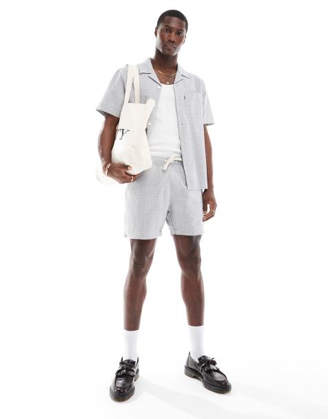 Levi's - Easy - Geruite chinoshort in grijs, deel van co-ord set - view 1