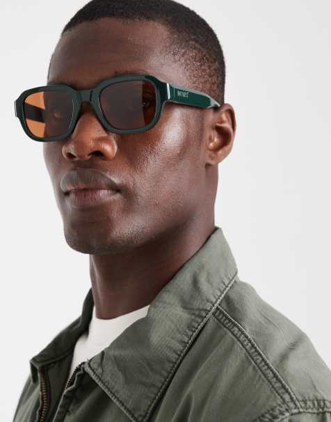 Levi's – Eckige Sonnenbrille in Grün mit braunen Gläsern - view 1