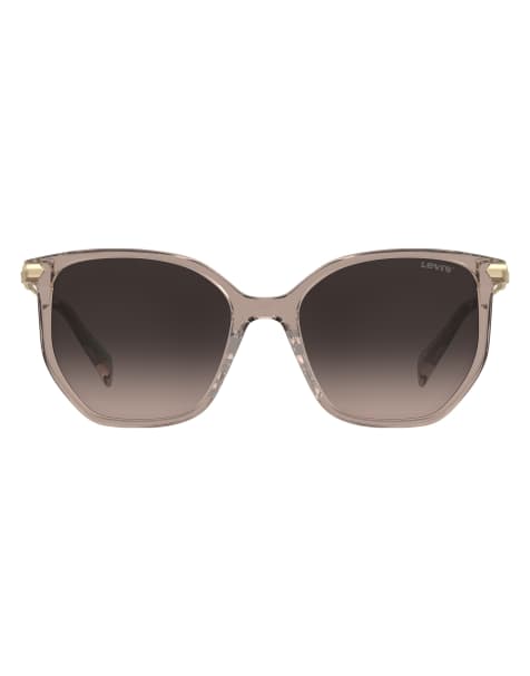 Levi's – Eckige Sonnenbrille in Neutral mit braunen Gläsern - view 1