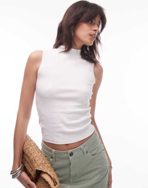 Levi's effortless high neck tank in white - view 1