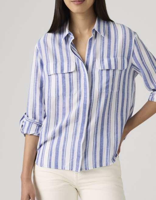 Levi's - Elaine - Camicia multitasche bianca con bottoni, 4 di 4