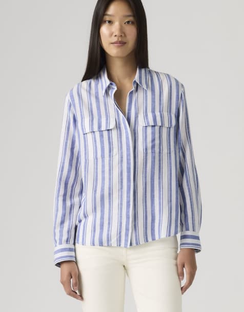 Levi's - Elaine - Utility overhemd in blauw met strepen - view 1