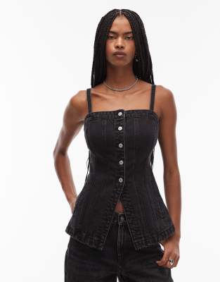 Levi's - Elegantes Bustier-Oberteil aus Denim in Schwarz