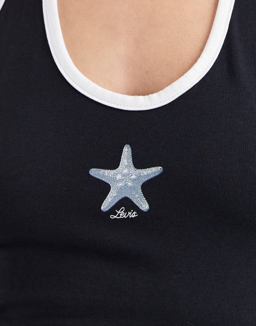 Levi's – Ella – Neckholder-Oberteil in Schwarz mit Print, 4 von 4