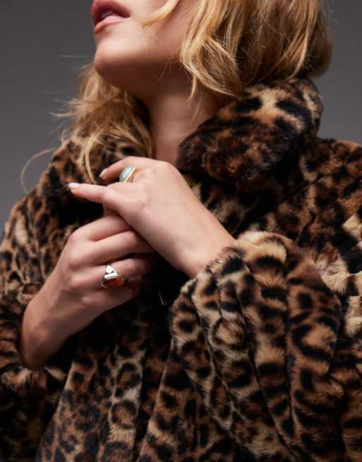 Levi's – Elle – Jacke aus Kunstpelz mit Leopardenmuster, 4 von 4