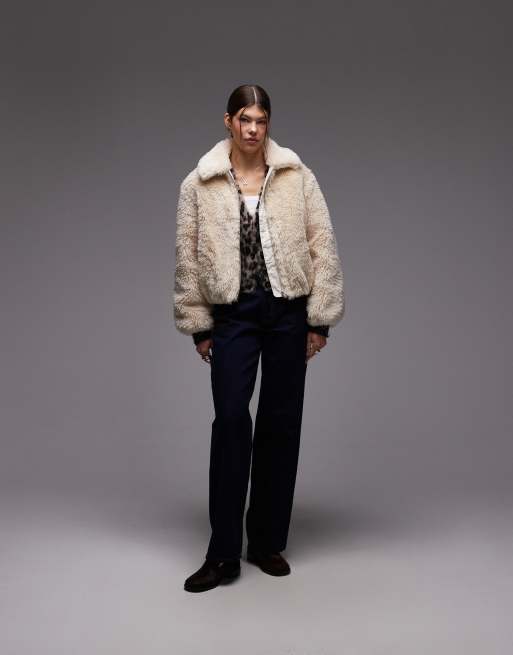 Levi's – Ellie – Biała kurtka ze sztucznego futra, 3 z 4