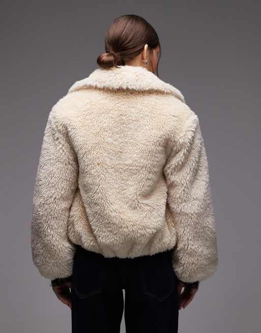 Levi's – Ellie – Biała kurtka ze sztucznego futra, 4 z 4
