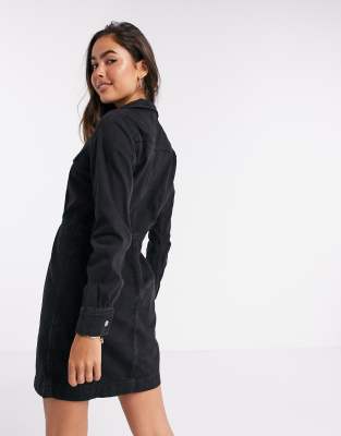 black denim dress with belt