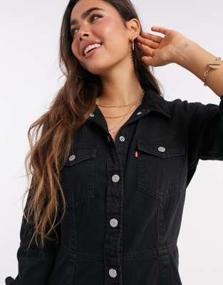 levis black denim dress