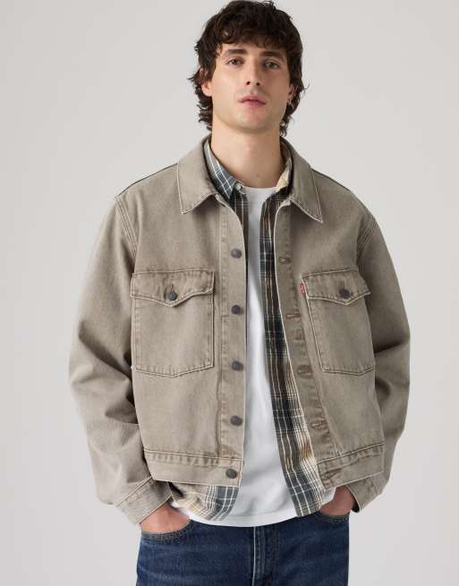 Levi's Embarcadero station trucker jacket in brown, 4 of 4