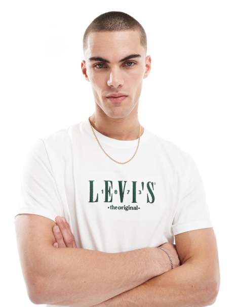 Levi's embroidery serif chest logo relaxed fit t-shirt in white - view 1