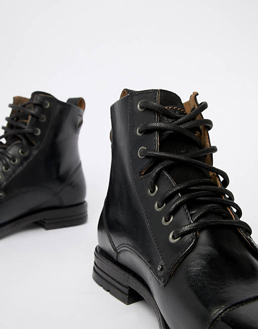 Beschrijven Aanzetten Trechter webspin Levi's emerson leather boots in black | ASOS