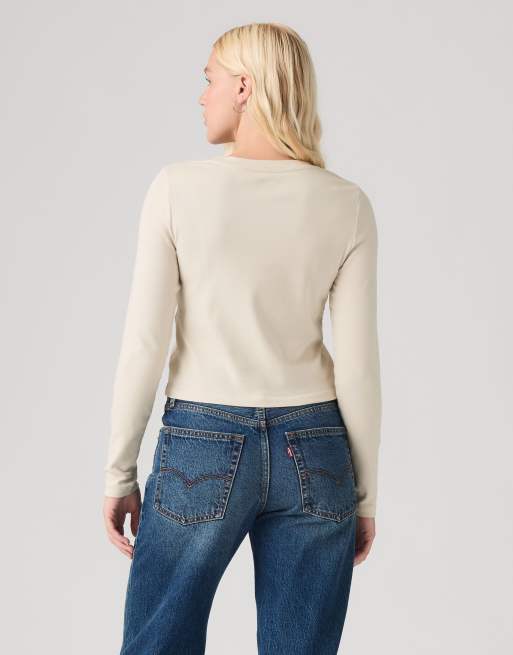 Levi's Essential baby long-sleeve tee in beige, 2 of 4