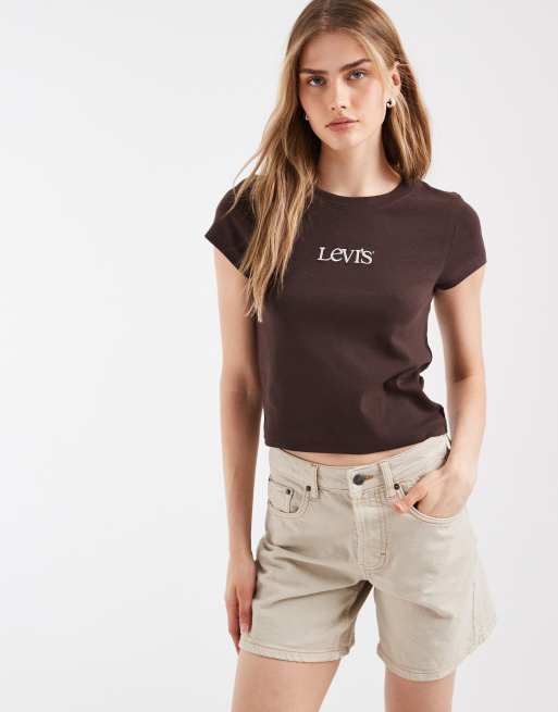 Levi's essential baby t-shirt in brown, 3 of 4