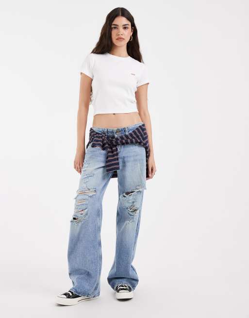 Levi's – Essential – Biały, sportowy T-shirt z wyhaftowanym logo, 3 z 4