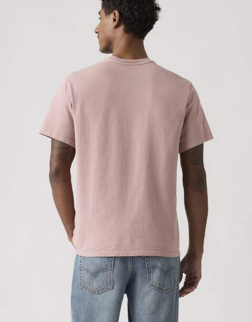 Levi's - Essential - Camiseta rosa básica holgada con bolsillo, 4 de 4
