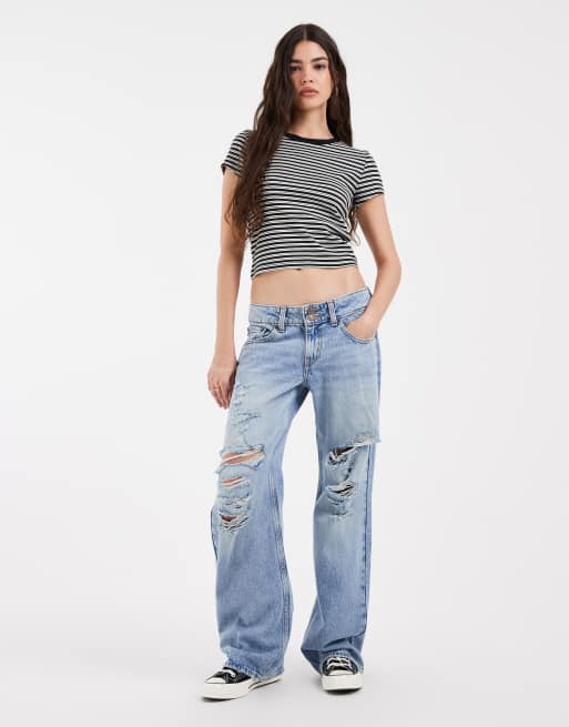 Levi's - Essential - Gestreept baby T-shirt in zwart , 2 van 4