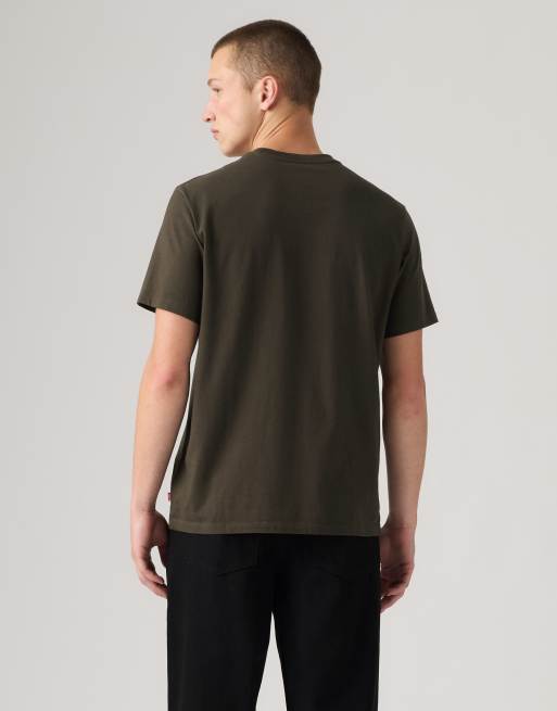 Levi's essential katoenen T-shirt in bruin, 2 van 4