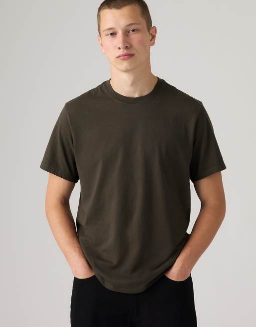 Levi's essential katoenen T-shirt in bruin, 4 van 4