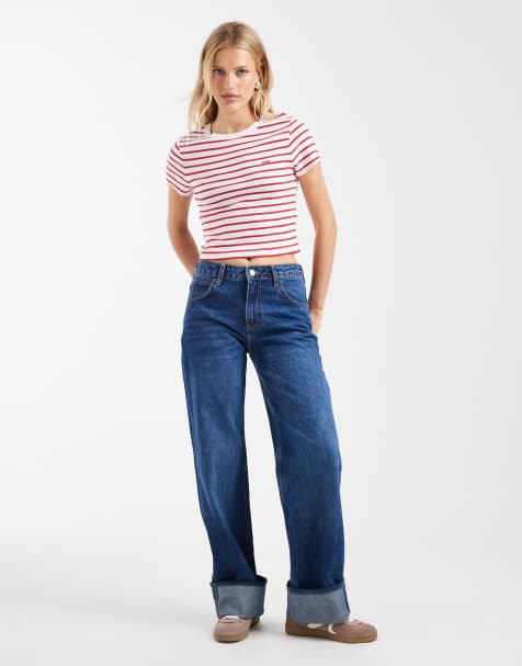 Levi's - Essential - Sportief gestreept T-shirt in rood - view 1