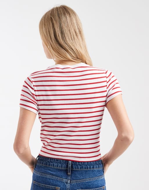 Levi's essential sporty tee in red stripe, 4 of 4